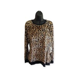 Secret Treasures PJ Set Size XL (16-18) Top & Jogger pants leopard print NEW